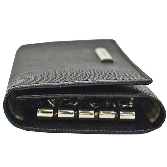 Burberry 4 Key Case Leather Metal Black - Picture 4 of 10
